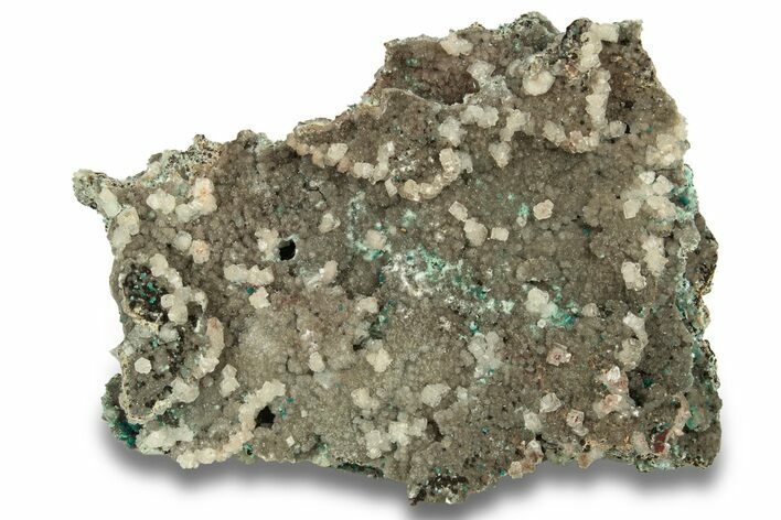 Fibrous Blue Aurichalcite Crystals with Calcite - Mexico #257351